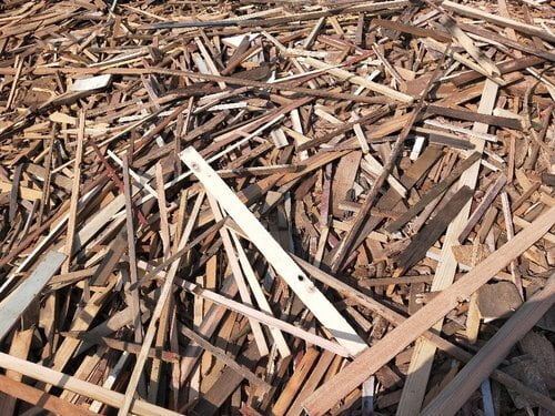 Construction wood waste used in composite decking Construction wood waste used in composite decking