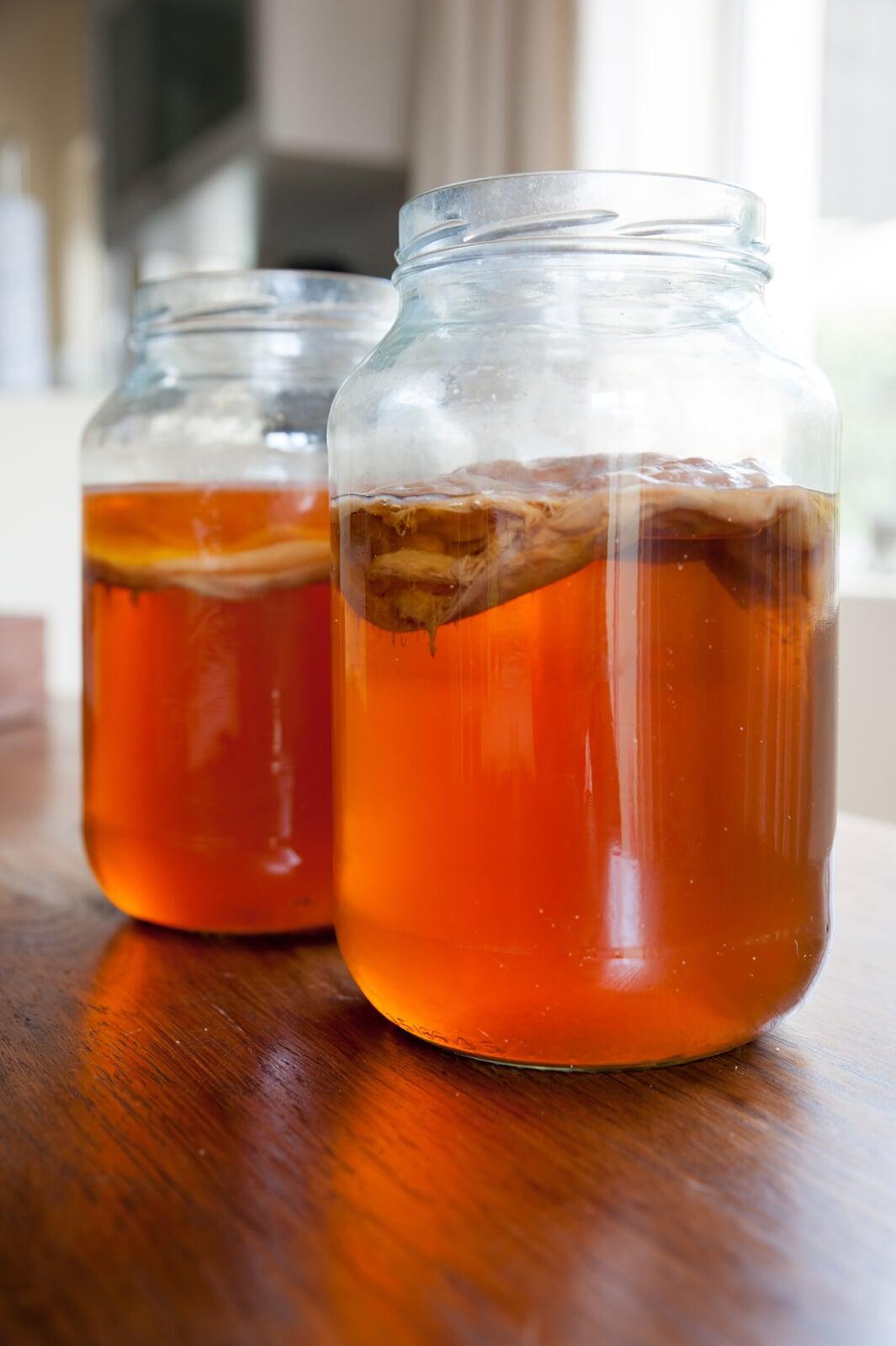 Jars of Kombucha