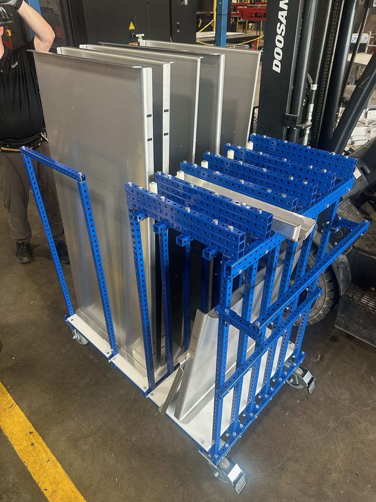 Picking Cart made by Johnson Controls team using Stream Steel Tubes and casters.