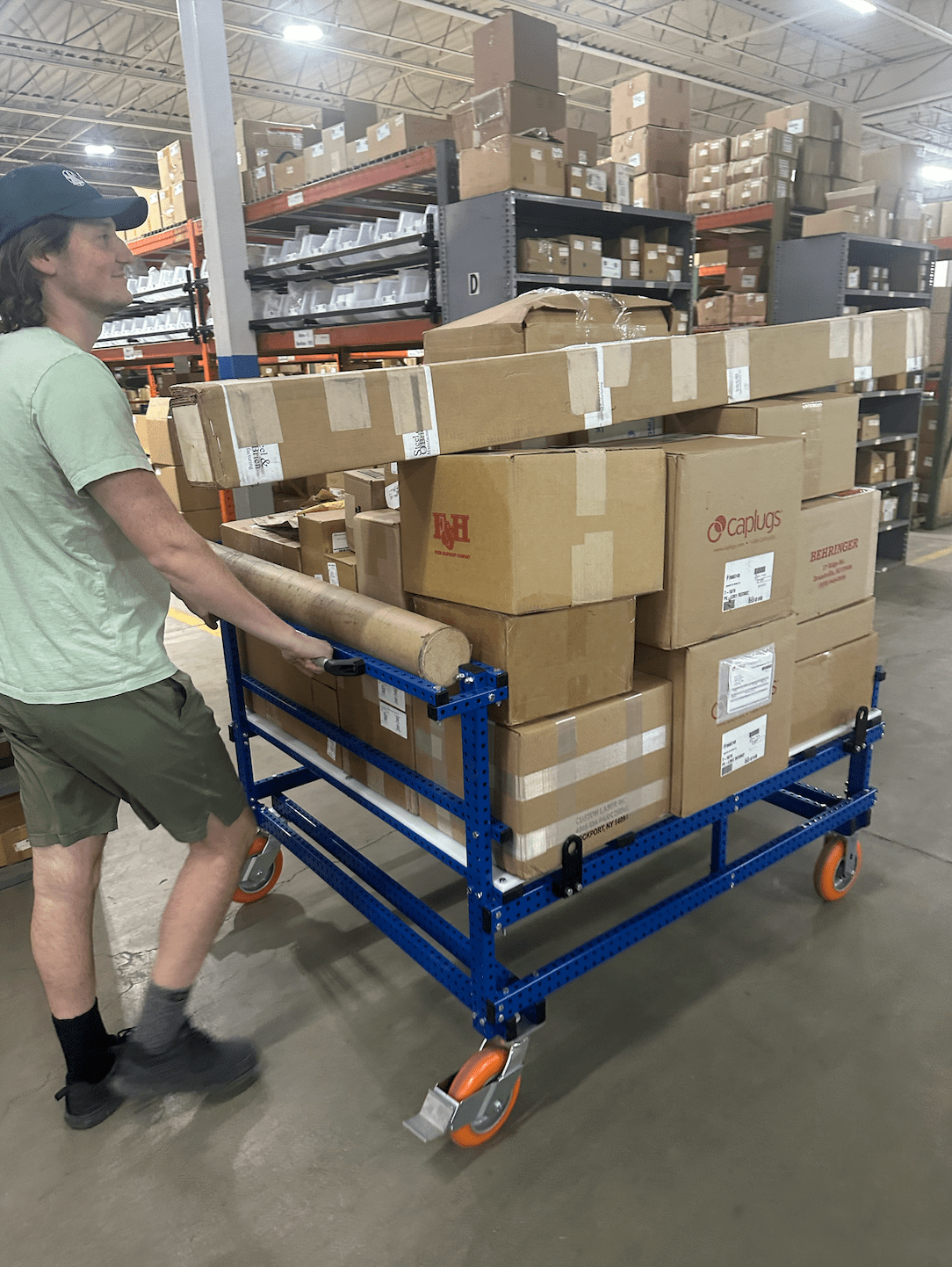 Picking Cart made by Johnson Controls team using Stream Steel Tubes and casters.