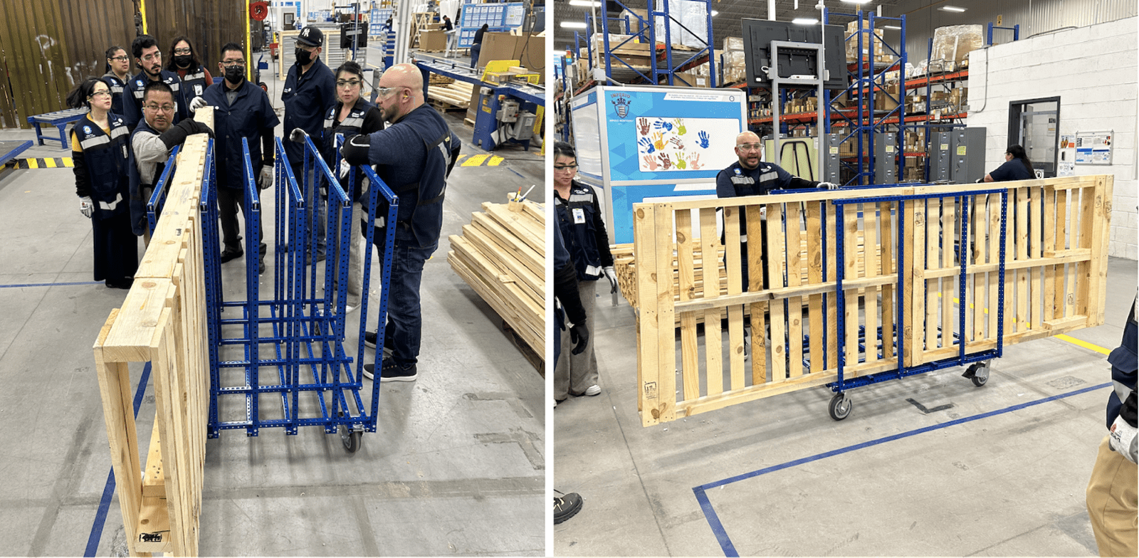 Pallet Storage Cart. Holds up to 5 pallets. Johnson Controls Juarez, MX facility