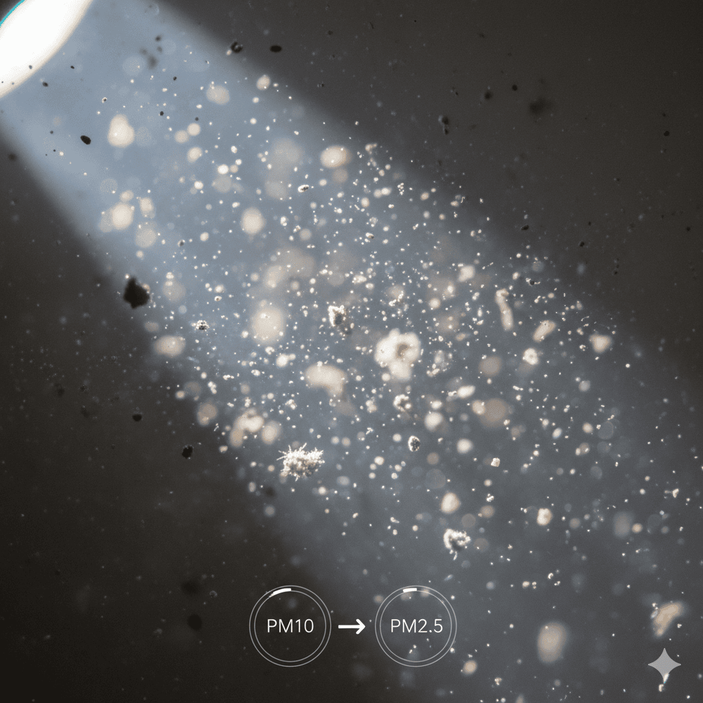 Pm 2.5 and PM 10 particles in Air Pm 2.5 and PM 10 particles in Air