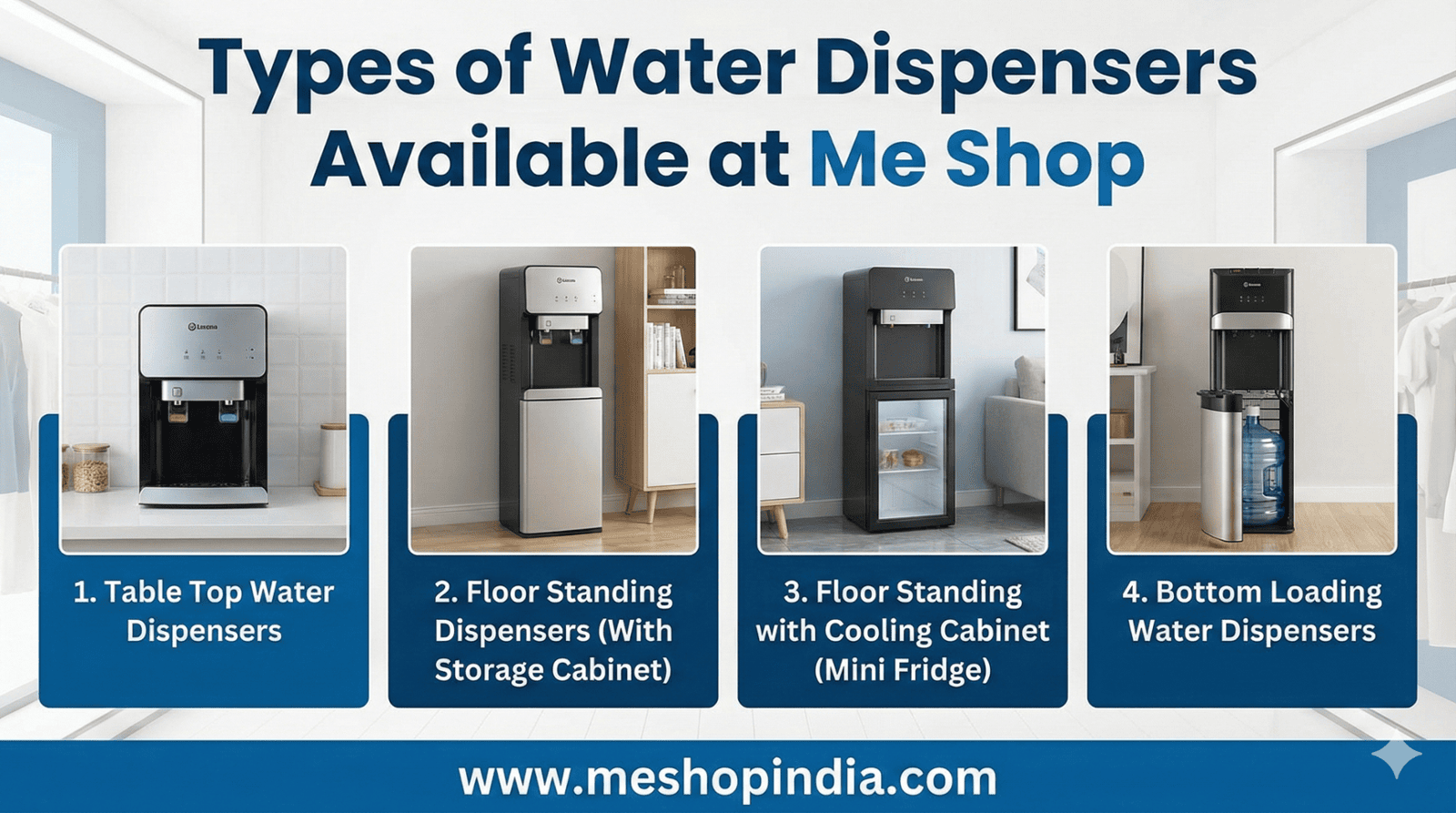 Types of Water Dispensers Available at Me Shop Types of Water Dispensers Available at Me Shop