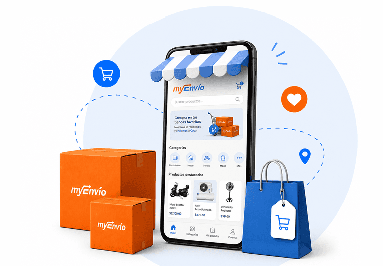 Movil con imagen de tienda virtual Movil con imagen de tienda virtual