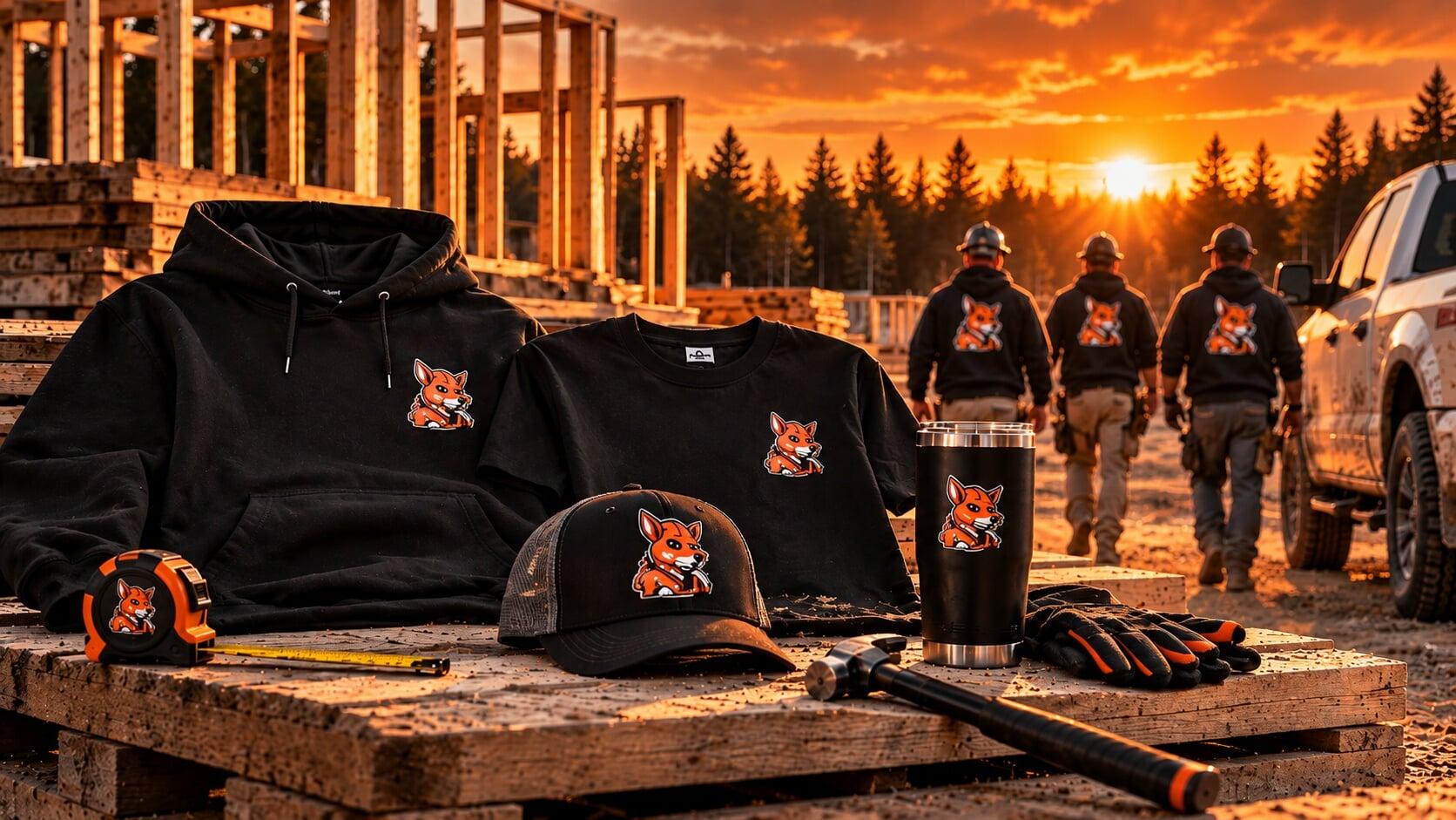Vêtements JOEY Chantier sur un chantier au coucher du soleil