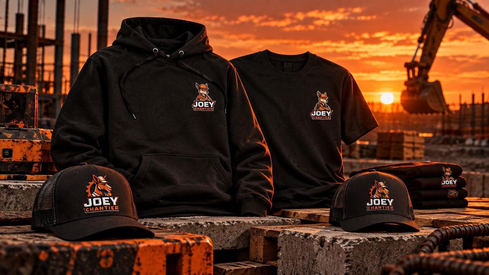 Vêtements personnalisés du kit La Petite Gang JOEY Chantier