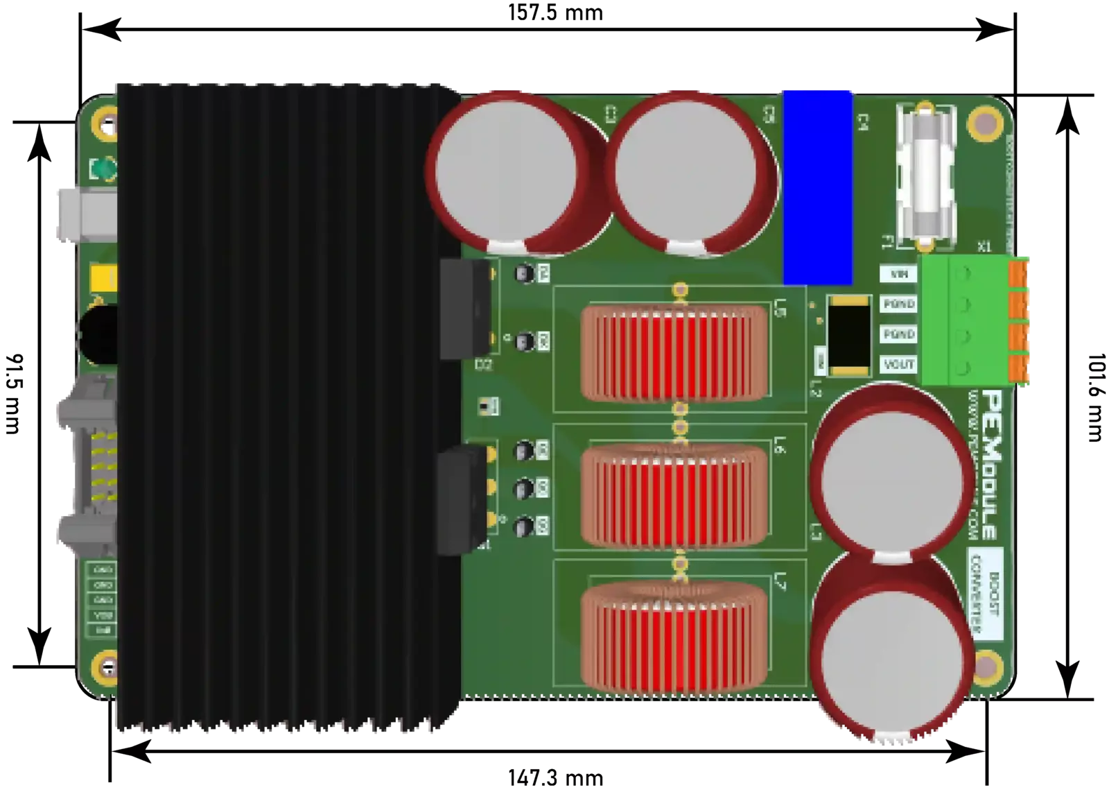 PEModule PLUGY Discovery Boost converter  layout PEModule PLUGY Discovery Boost converter  layout