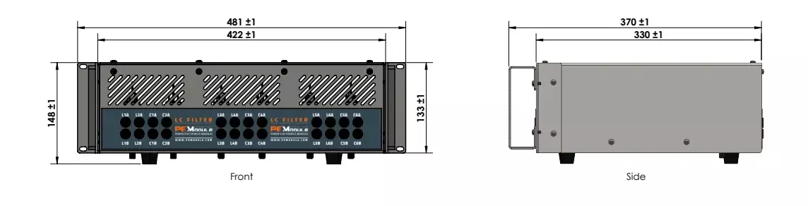 Rack mount Inductive Capacitor dimension  Rack mount Inductive Capacitor dimension