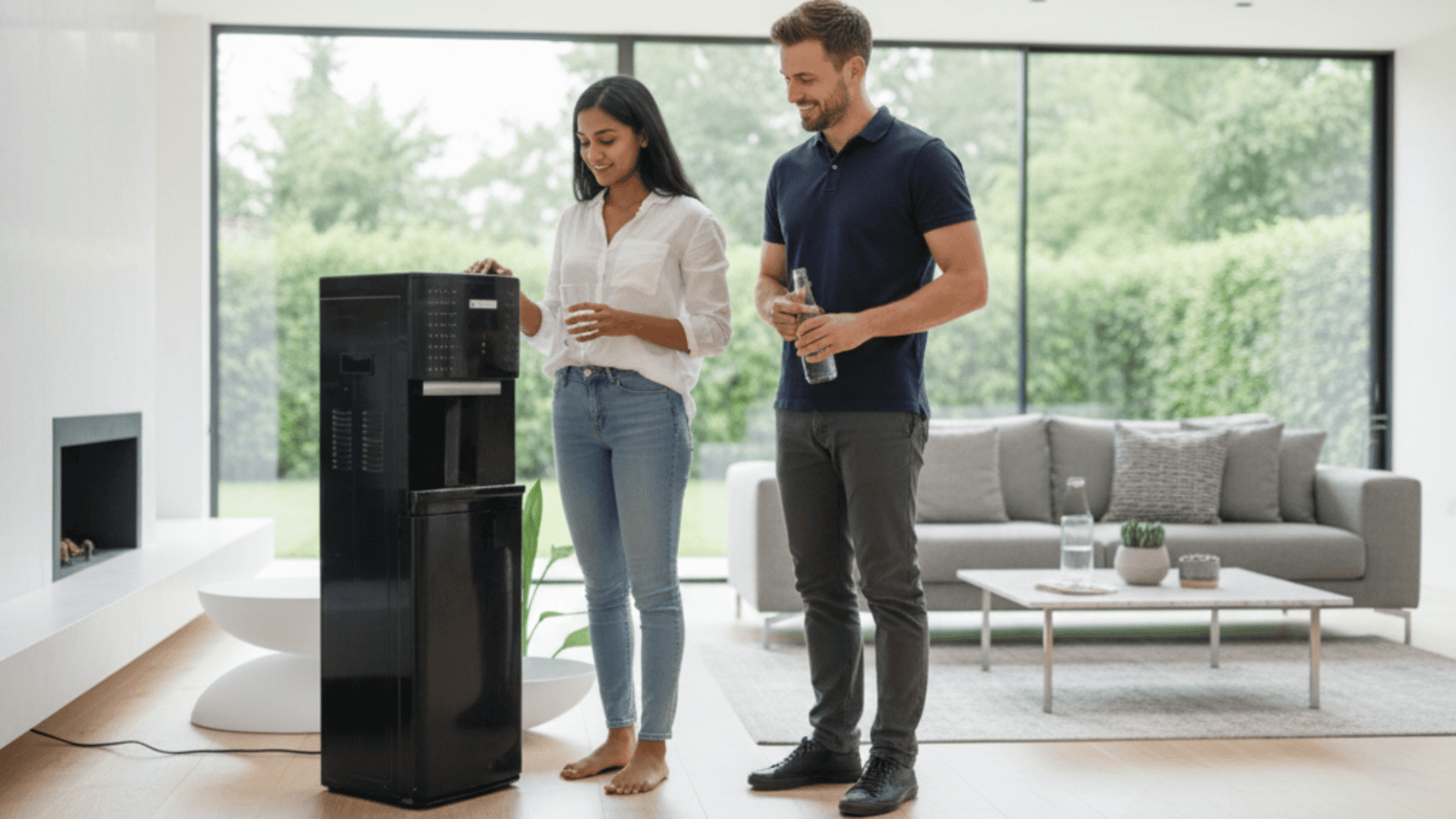 The Blue Star BL1HPCGA bottom loading water dispenser in a modern home. The Blue Star BL1HPCGA bottom loading water dispenser in a modern home.