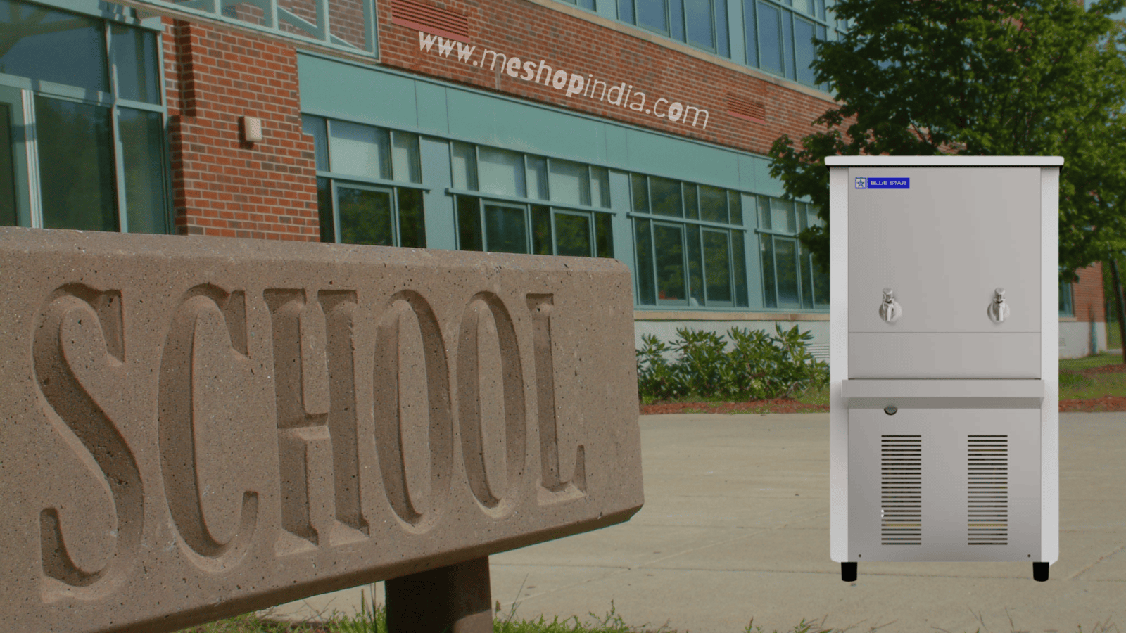 Blue star water cooler in school at ghaziabad