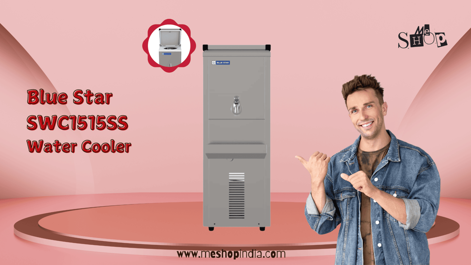 Blue Star SWC1515SS Water Cooler: 80L Storage, 40 LPH Cooling | ME SHOP India (Delhi NCR)