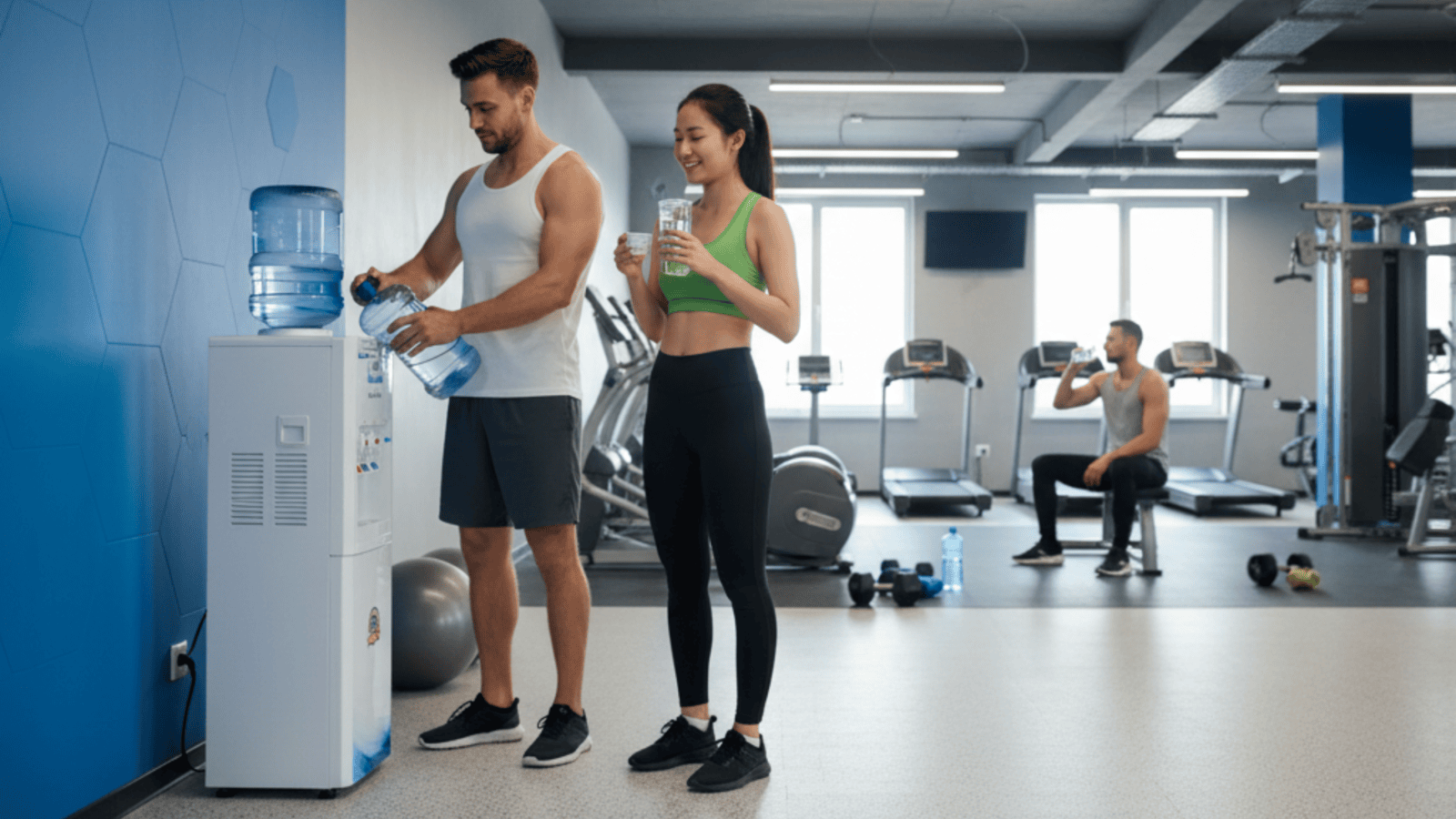 A hero shot of the sleek, floor-standing Atlantis Super water dispenser ready for RO connection. A hero shot of the sleek, floor-standing Atlantis Super water dispenser ready for RO connection.