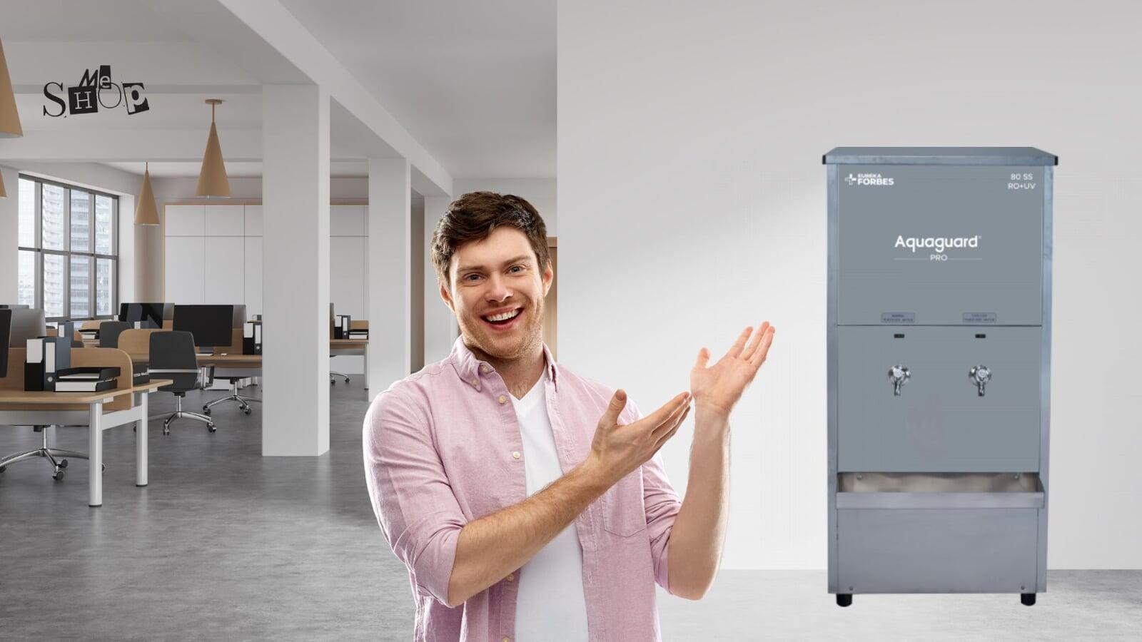 Aquaguard brand water cooler for office or commercial use.