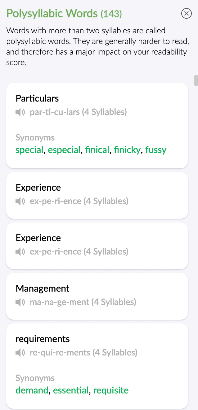 Polysyllabic Words Polysyllabic Words