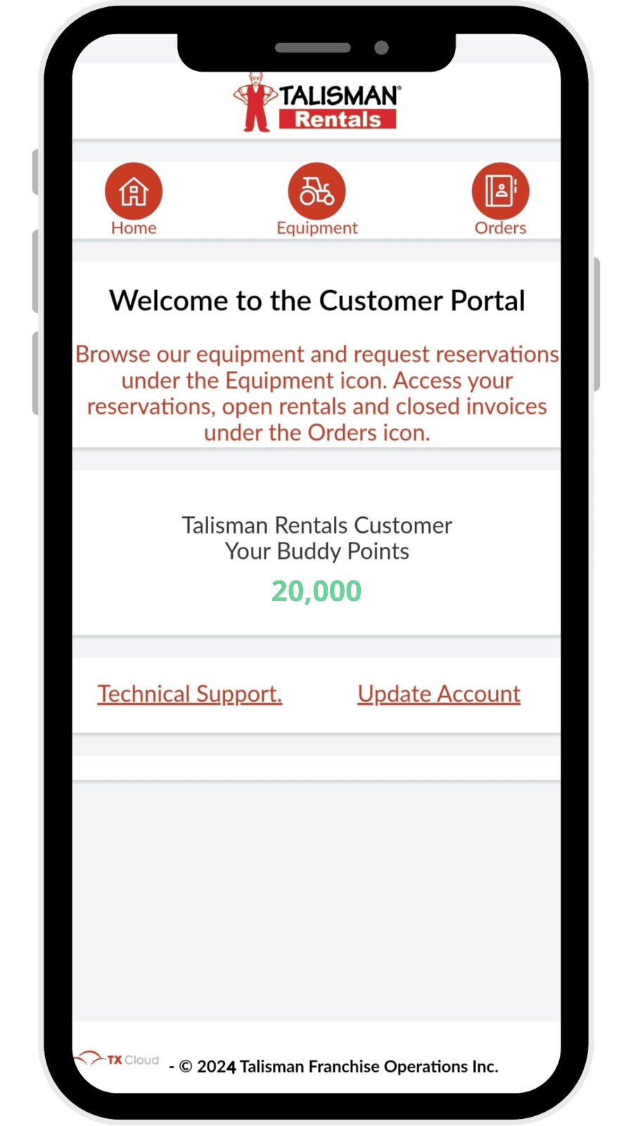 Make renting equipment easier and faster with Talisman Rentals' Customer Portal
