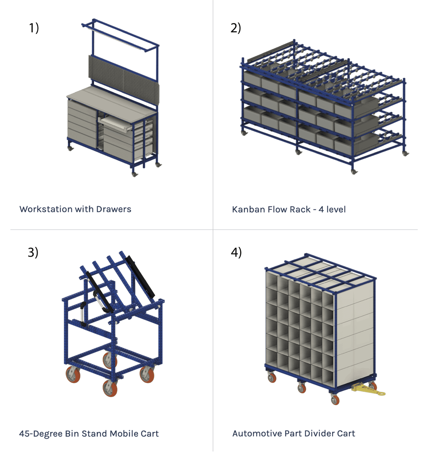 Kit Cart that holds parts for operator.