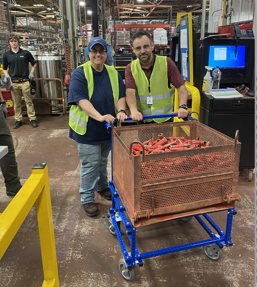 Heavy duty push cart made for process improvement and better ergonomics