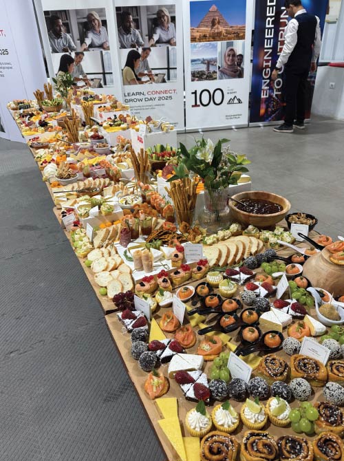 Finsihed grazing table with luxury canapes for ABB grazing table