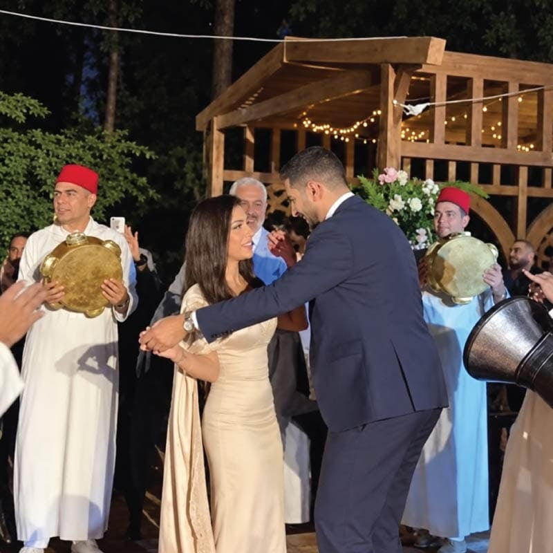 Adham &amp; Samara dancing at their katb ketab at Manial Palace, fully
managed and catered by LOriental