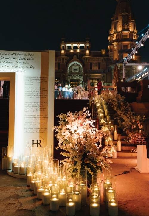 Breathtaking candlelit wedding entrance at Baron Empain Palace for Helmy and Reem Breathtaking candlelit wedding entrance at Baron Empain Palace for Helmy and Reem
