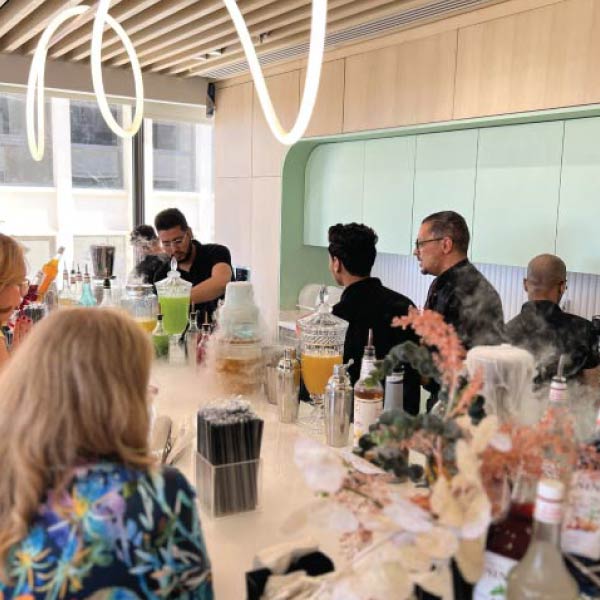 LOriental mixologists preparing drinks live for guests at a Bayer corporate event LOriental mixologists preparing drinks live for guests at a Bayer corporate event