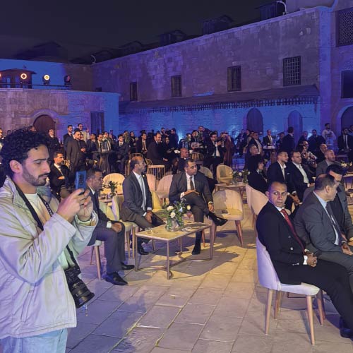 Guests during speeches at Blu EV in Dar Al-Darb Guests during speeches at Blu EV in Dar Al-Darb