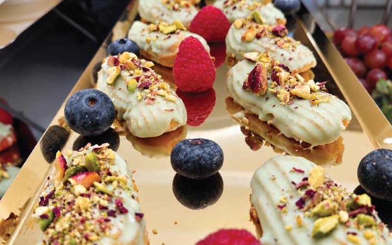 Pistachio eclairs from breakfast event for British Embassy Pistachio eclairs from breakfast event for British Embassy