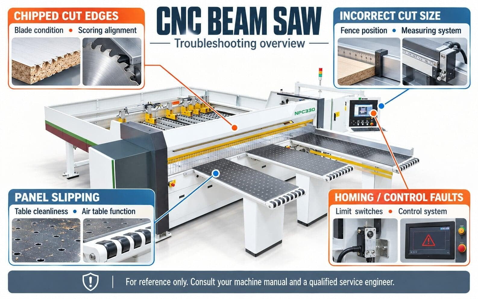 CNC beam saw machine troubleshooting - Caple