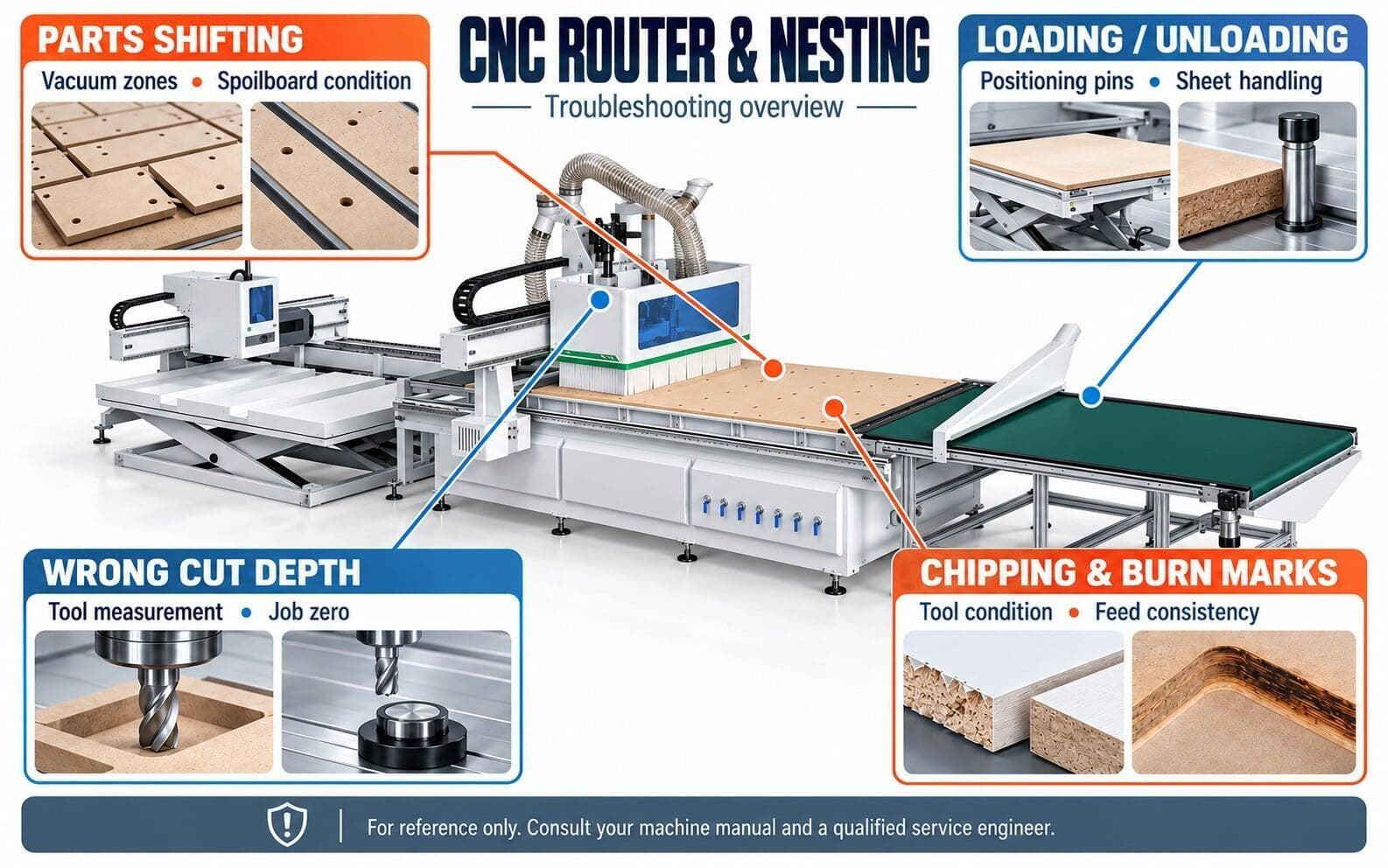 CNC router and nesting machine troubleshooting - Caple CNC router and nesting machine troubleshooting - Caple