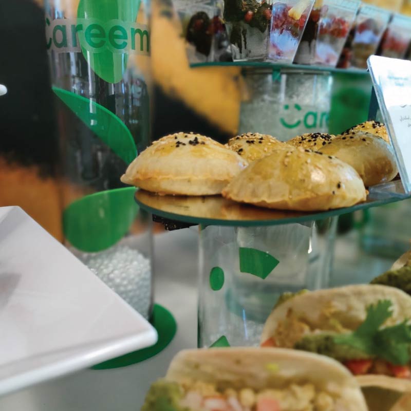 Lunch finger food buffet with Careem branding (sold to Uber)