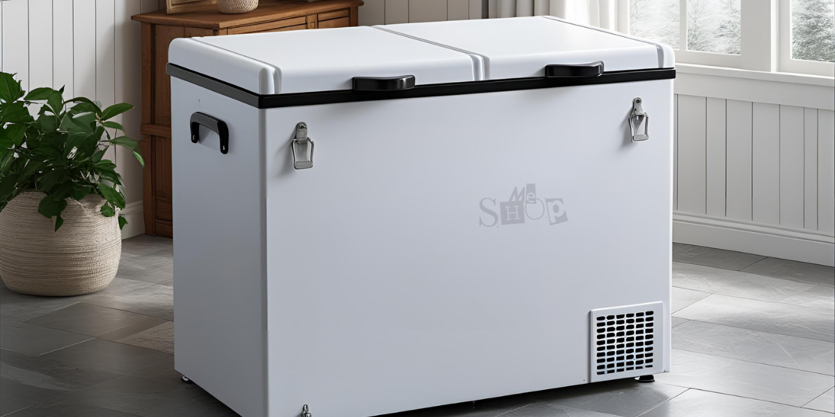 A sleek, modern 2-in-1 combi freezer cooler appliance.