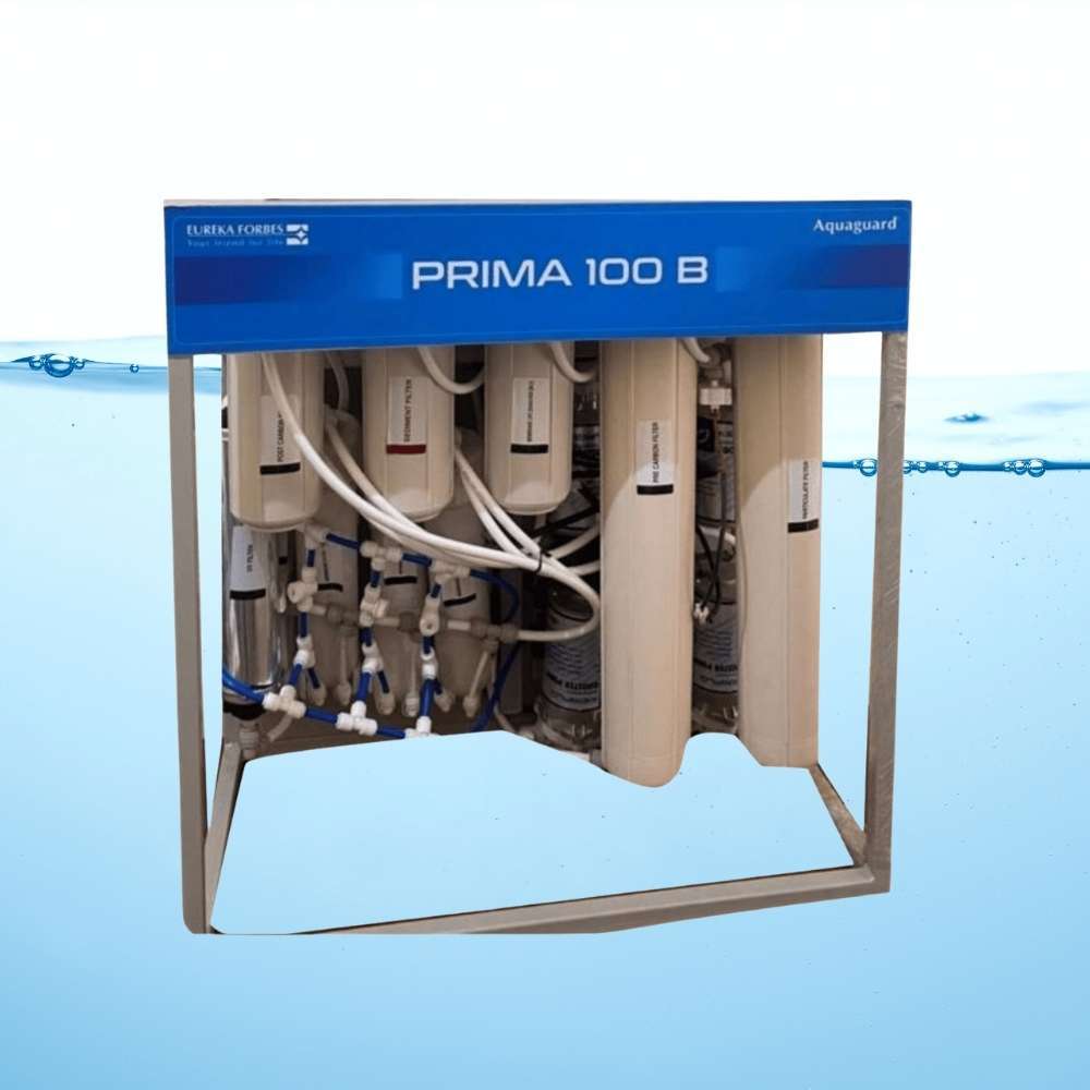 Aqua Guard RO+UV water purifier mounted on a modern kitchen wall, available from Me Shop.