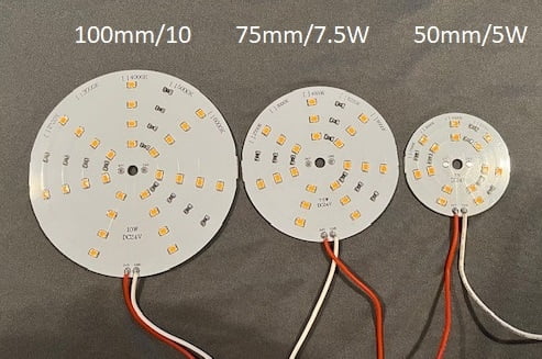 DISK-LED-REFIT-24VDC, Size 50/75/100mm, 5.0/7.5/10Watts, Dimmable
