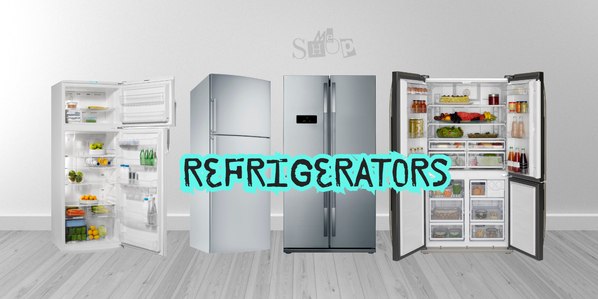 A range of single door, double door, and French door refrigerators available online at Me Shop.