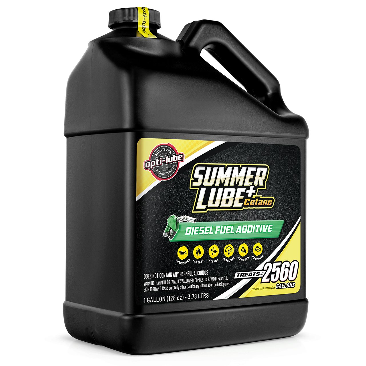 Opti-Lube Summer+ diesel additive, 1-gallon black-cap jug with yellow cap sticker Opti-Lube Summer+ diesel additive, 1-gallon black-cap jug with yellow cap sticker