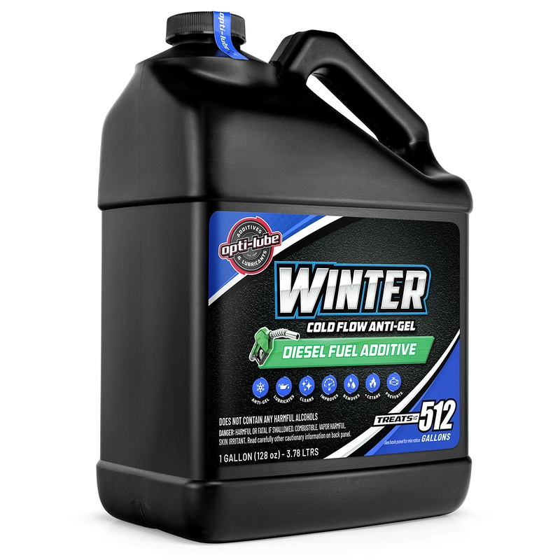 Opti-Lube Winter Anti-Gel diesel additive, 1-gallon black-cap jug with blue cap sticker Opti-Lube Winter Anti-Gel diesel additive, 1-gallon black-cap jug with blue cap sticker