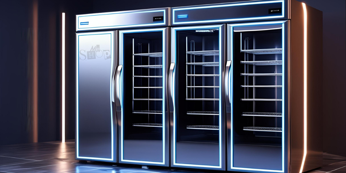 A modern stainless steel double door refrigerator in a kitchen.