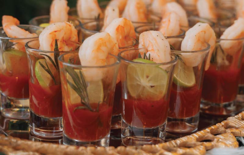 Classic shrimp cocktail shooters, a LOriental specialty