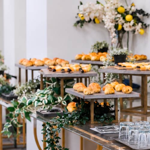 Pastry and bites section of Coffee break experience at LOriental UNHCR event in Cairo