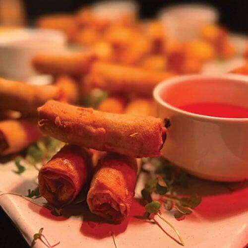 Spring Rolls shared platter, first course at Chinese delegation event at NMEC on 1 June 2026