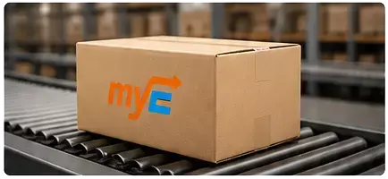 caja carton con logo MyEnvio