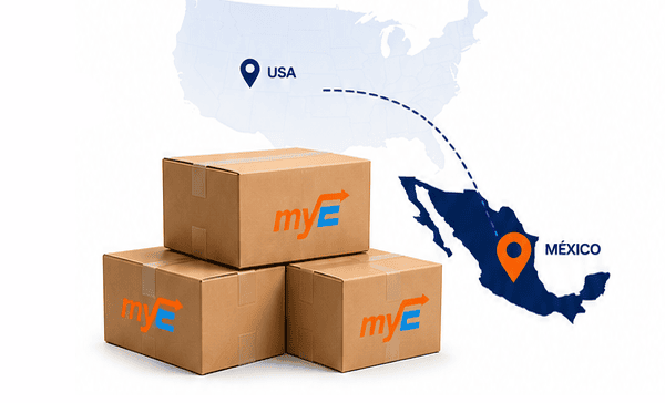 mapa EEUU y Mexico, simulando envíos 