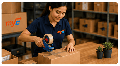 caja carton con logo MyEnvio caja carton con logo MyEnvio