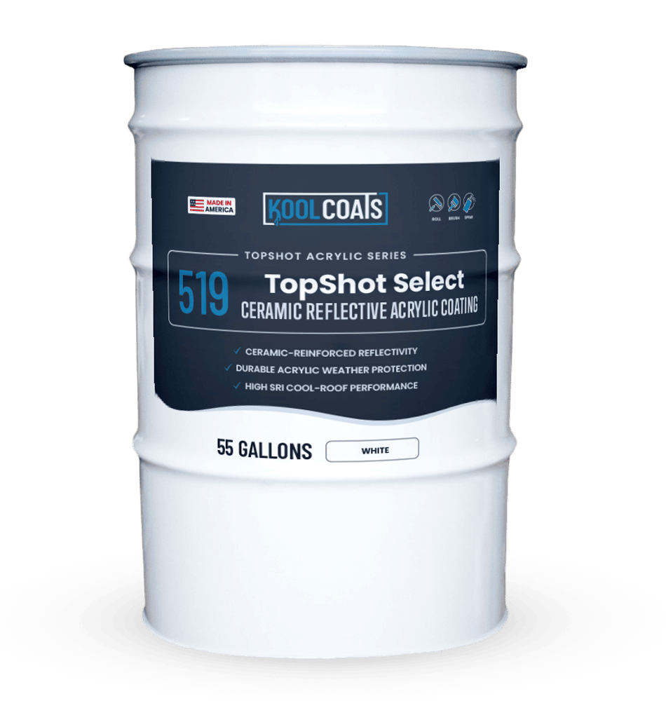 TopShot Select 10 Year Acrylic Roof Coating for Metal Roof Restoration