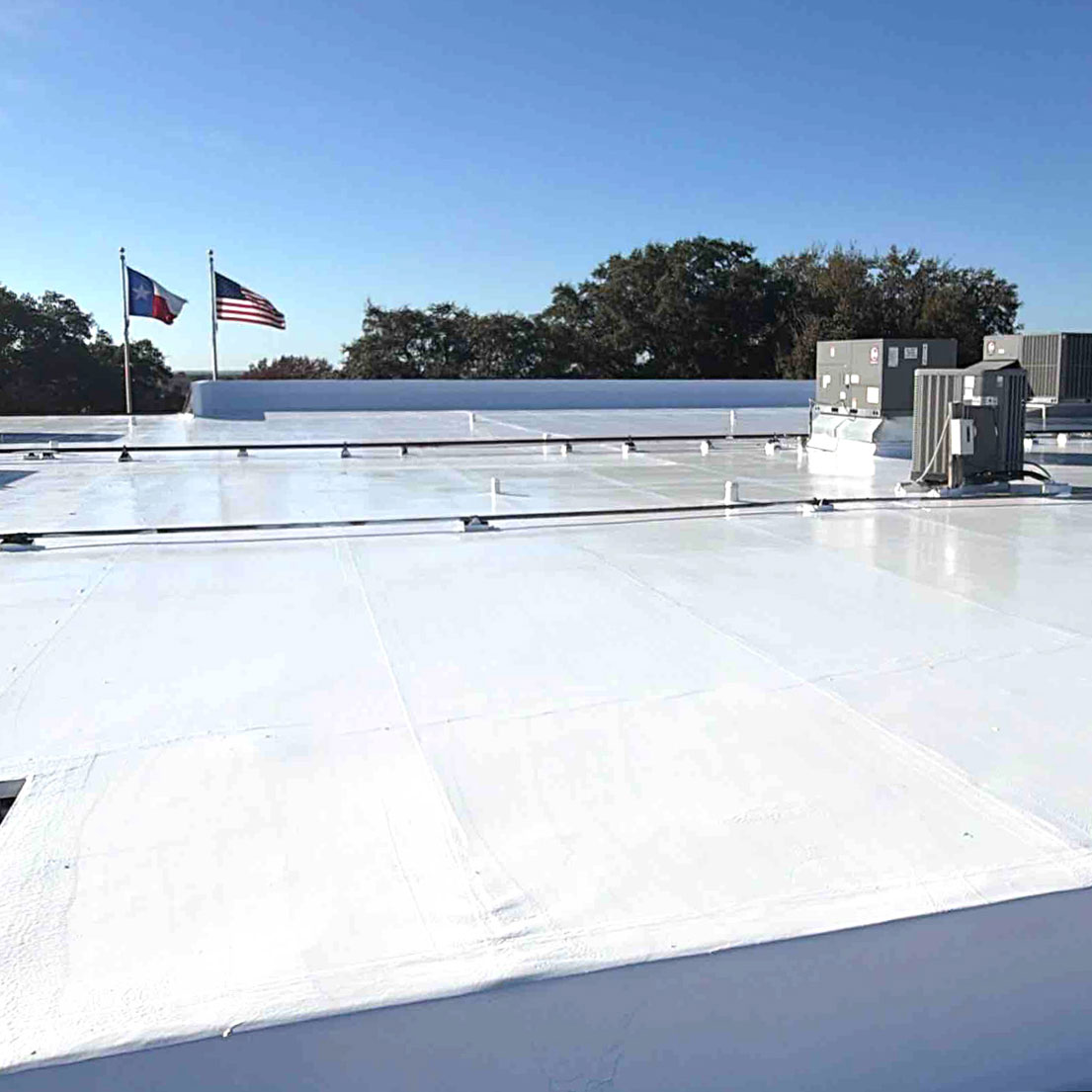 Silicone restoration for TPO commercial roof