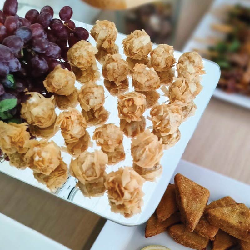 Finger food buffet at an IBM event