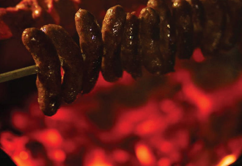 Oriental sausage fire grill