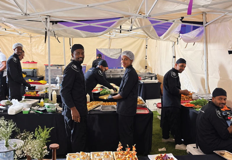 LOriental kitchen getting ready to load event
