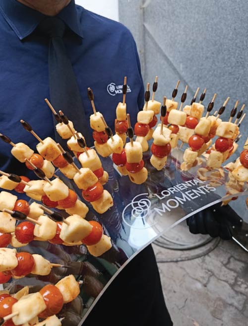 Grilled halloumi skewers at Germany Embassy event