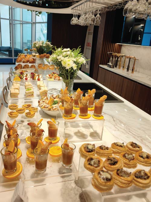 GROHE Egypt workshop catering with assorted canapés and individual desserts GROHE Egypt workshop catering with assorted canapés and individual desserts